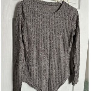 SHEIN Textured Gray Bodysuit